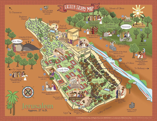 Easter Map in Jerusalem