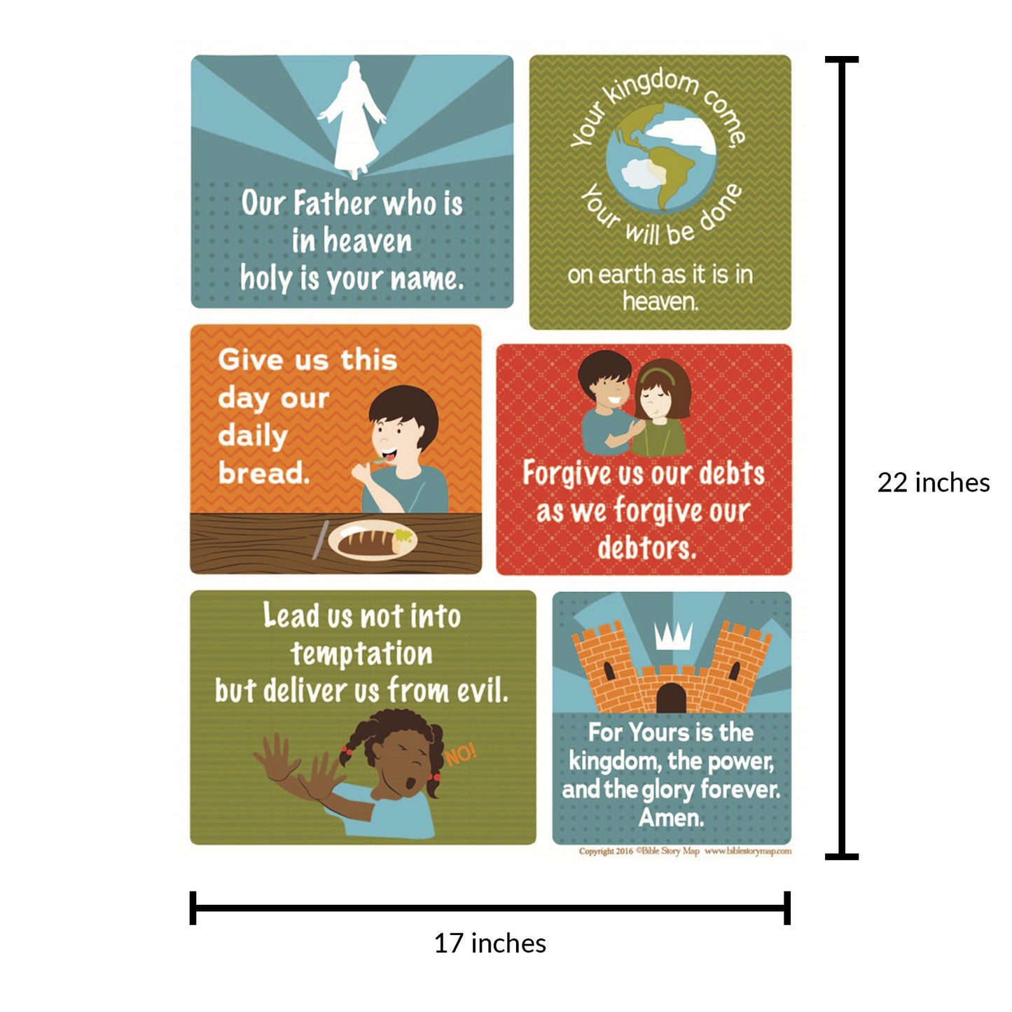 Lord's Prayer Poster for Kids, 17" x 22"