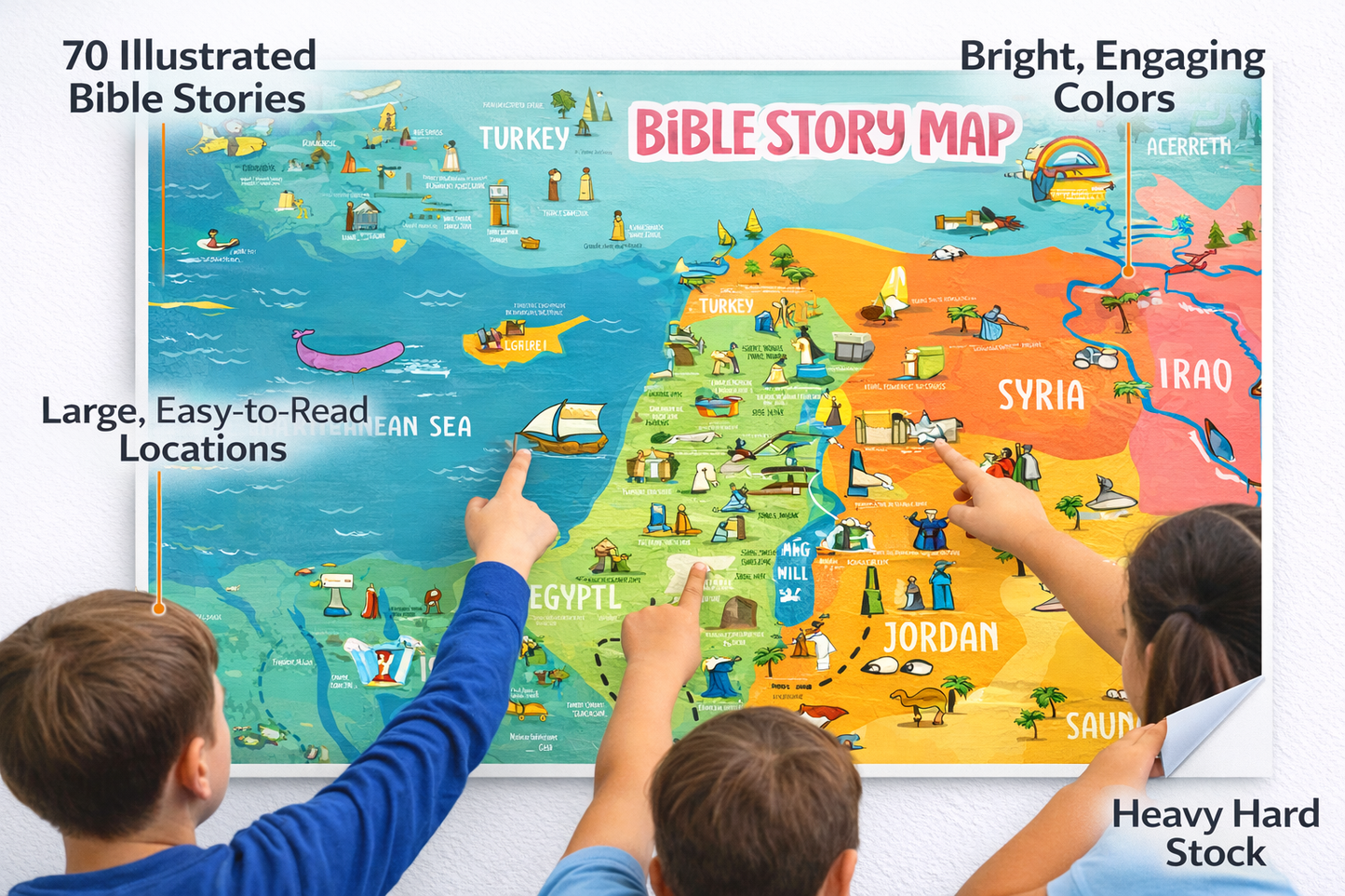 Bible Story Map Wall Chart 2 Sizes