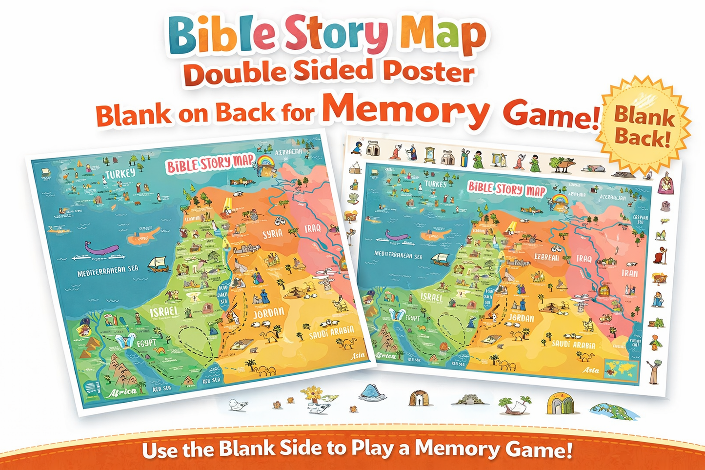 Bible Story Map Wall Chart 2 Sizes