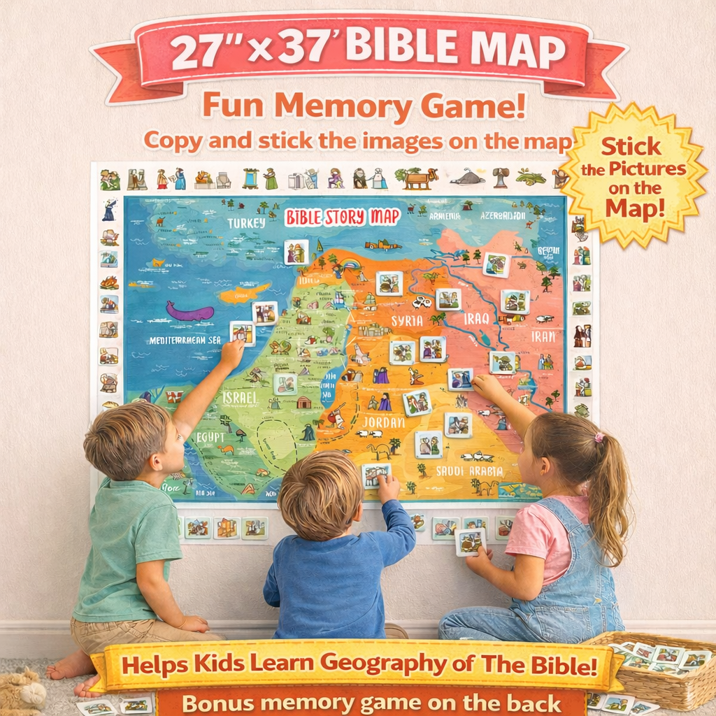 Bible Story Map Wall Chart 2 Sizes