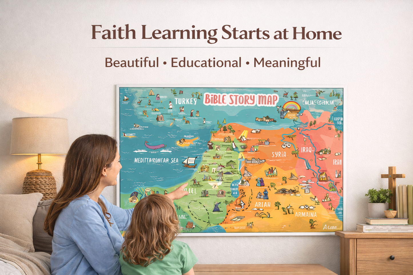 Bible Story Map Wall Chart 2 Sizes