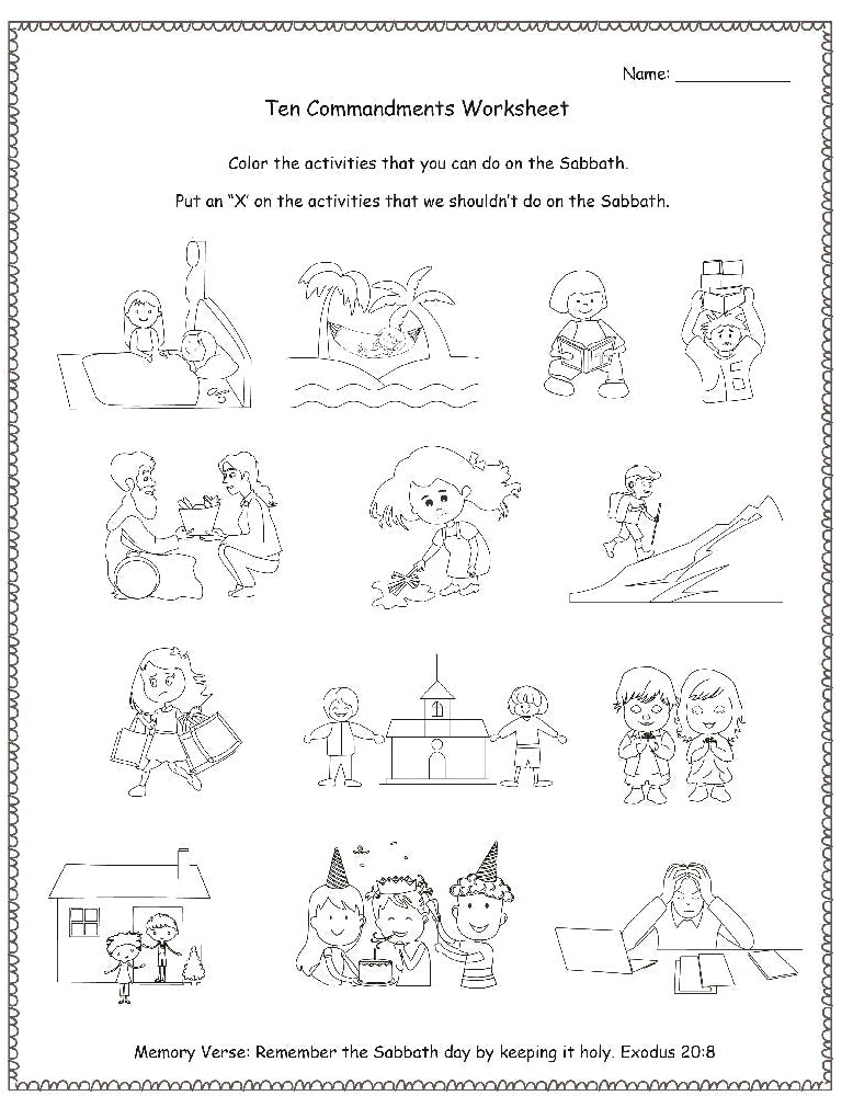 Sabbath Worksheet Digital Download