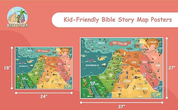 different size poster options of bible story map