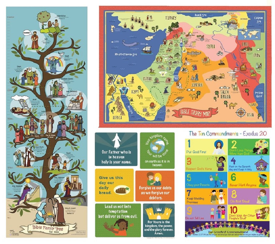 Bible Poster Set of 4 – Bible Story Map