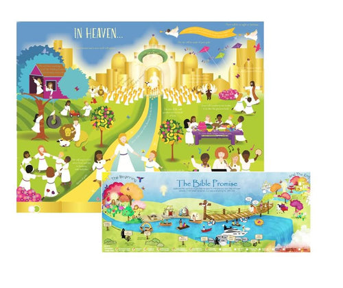 Heaven Posters for kids, Set of 2
